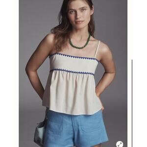 En Saison Donatella Cotton Linen Tank Top Natural size Medium NWT